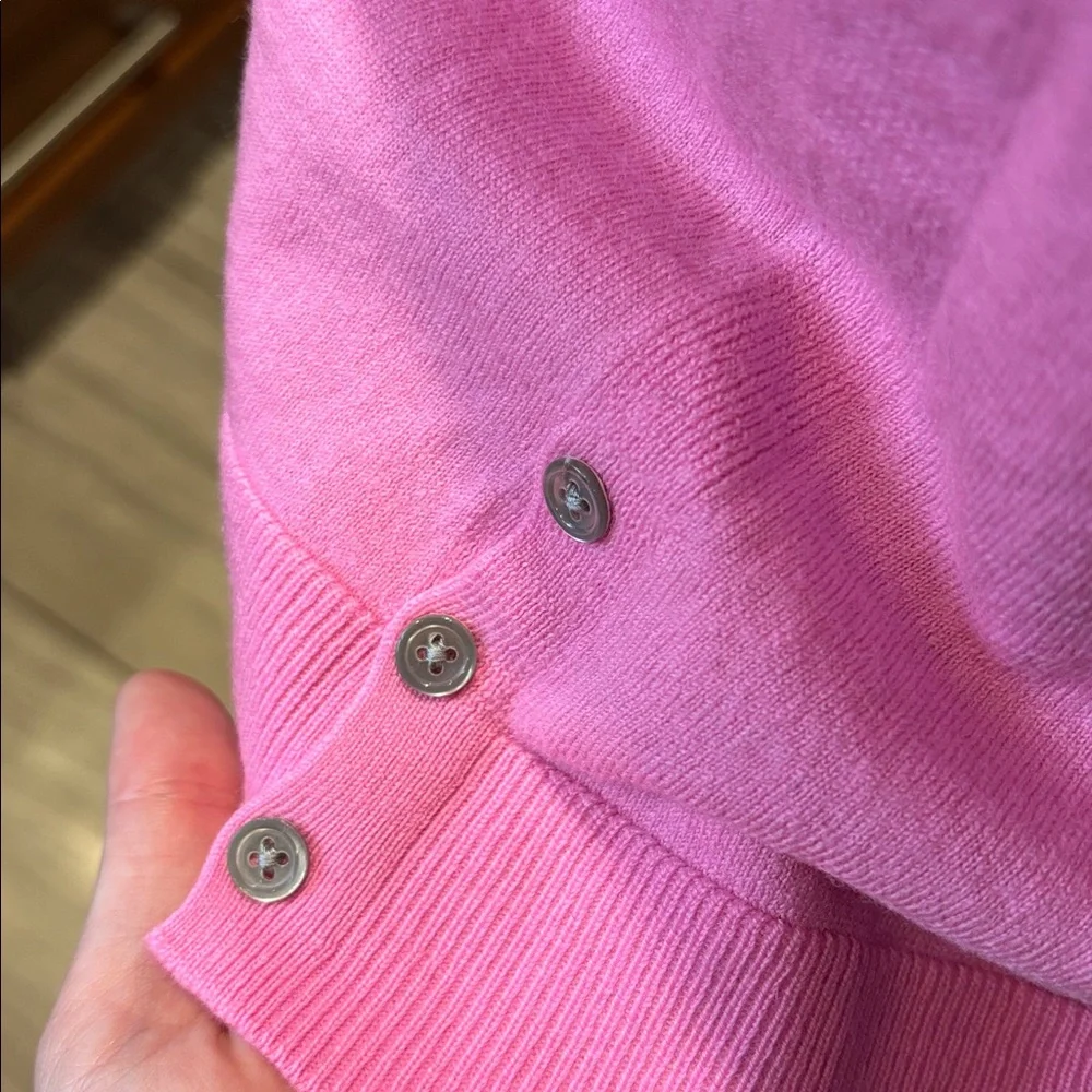 Pristine 🌷 Banana Republic Bubblegum Pink Open Wool Cardigan Sz S - Picture 5 of 10